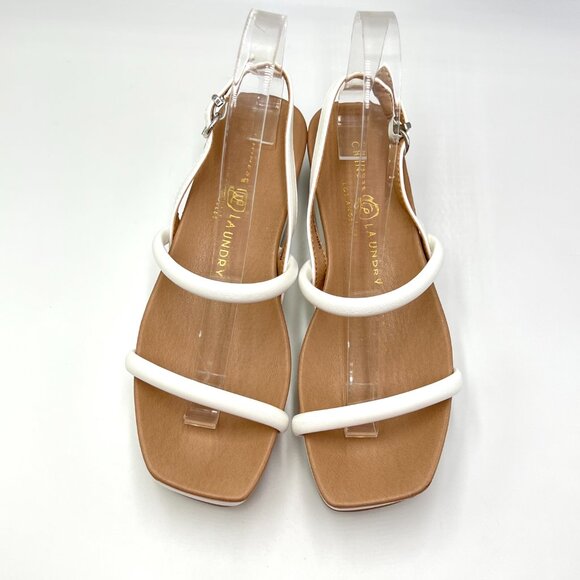 Chinese‎ Laundry Womens Size 6 Skippy White Vegan Leather Platform Sandals Shoes - Picture 3 of 15